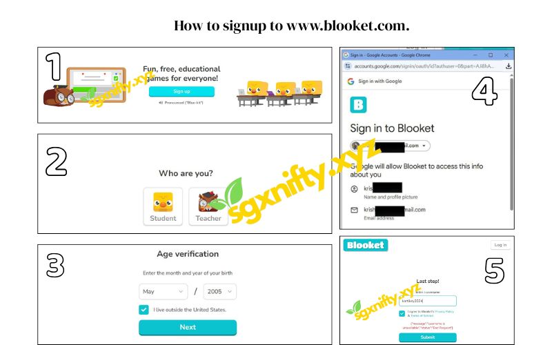 Signup to blooket.com.